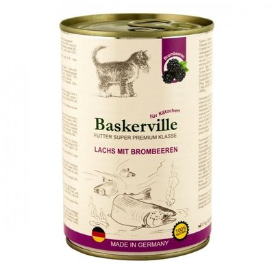 Влажный корм для котят Baskerville Super Premium Lachs Mit Brombeeren Лосось с ежевикой 400 г 2007049 фото