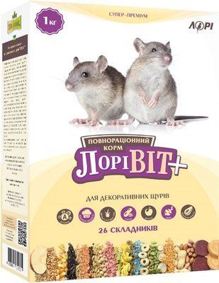 Корм для декоративных крыс Лорі ЛориВит+ 1 кг 2008102 фото
