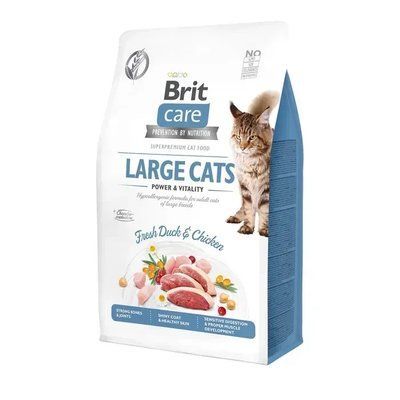Сухой корм для кошек крупных пород Brit Care Cat GF Large cats Power & Vitality 400 г - курица и утка 2007641 фото