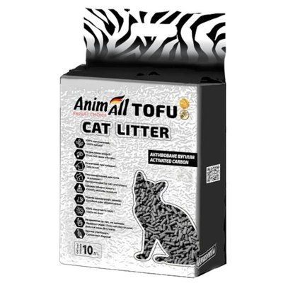 Соевый наполнитель AnimAll Tofu Carbon для кошек, с активированным углем, 10 литров (4.66 кг) 2016607 фото