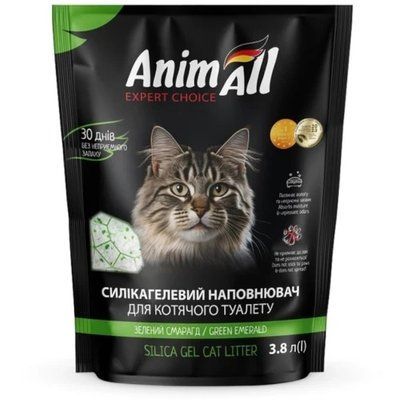 Силикагелевый наполнитель AnimAll Кристаллы изумруда, для кошек, 3.8 л (1.6 кг) 2016299 фото
