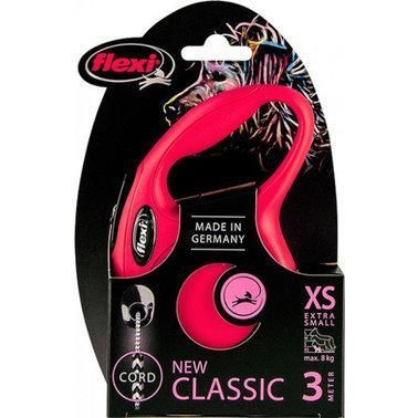 Повідець-рулетка для собак Flexi Classic XS до 8 кг 3 м червоний 1003809 фото