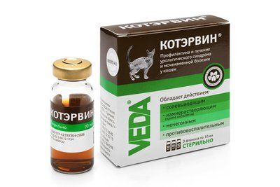 Краплі Veda Котервін для лікування сечокам'яної хвороби і урологічного синдрому для кішок, 3 флакона x 10 мл 1003186 фото