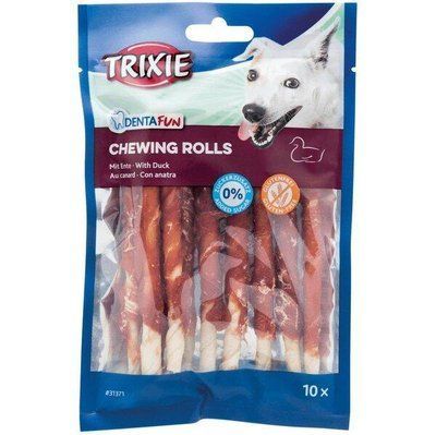 Лакомство для собак Trixie DentaFun палочка д/чистки зубов с уткой 80гр/12см (10шт) 2002719 фото