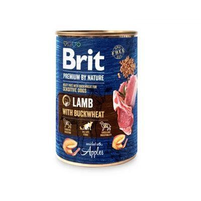 Консерва Brit Premium by Nature, для собак, ягня з гречкою, 400 г 2007065 фото