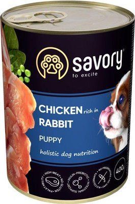 Вологий корм для цуценят Savory з кроликом та куркою 400 г 2008016 фото