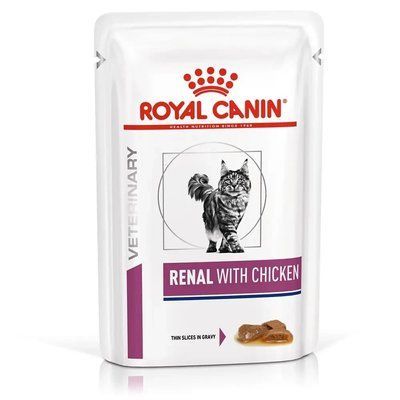 Вологий корм Royal Canin Renal при хронічній нирковій недостатності у кішок, курка, 85 г. 2013881 фото