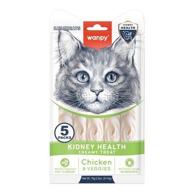 Функциональное жидкое лакомство для котов Wanpy Functional Creamy Lickable Treat Kidney Health 14г. - 1шт. 2016929 фото