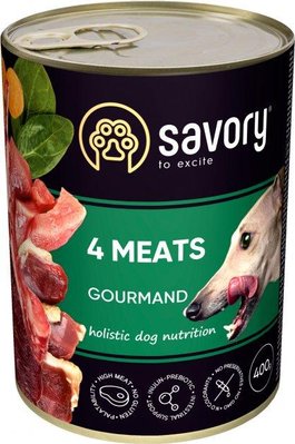 Вологий корм Savory для дорослих собак з чотирма видами м'яса 400 г 2006491 фото