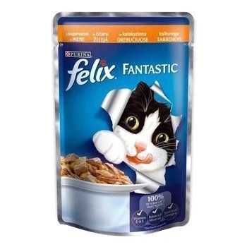 Вологий корм для котів Felix Fantastic шматочки з індичкою в желе 100 г. 1003674 фото