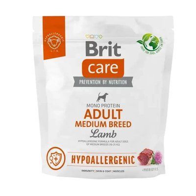 Сухой корм для собак Brit Care Dog Hypoallergenic Adult Medium Breed 1 кг - ягненок 2015351 фото
