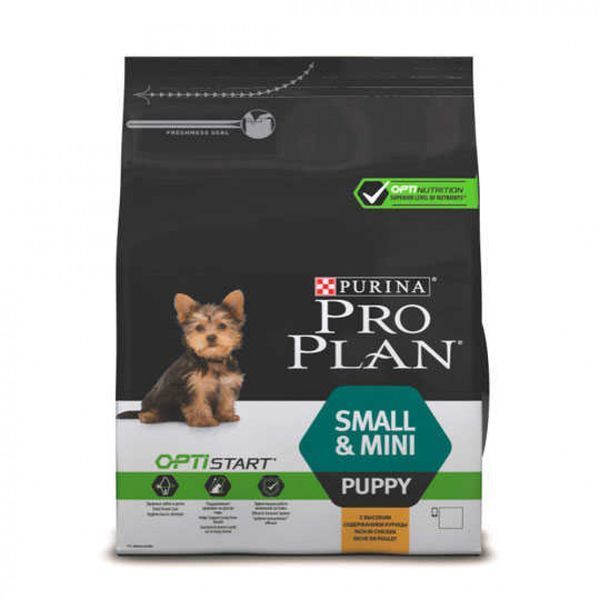Сухой корм Purina Pro Plan Puppy Small & Mini Optistart для щенков мелких пород, с курицей, 3 кг 1006701 фото