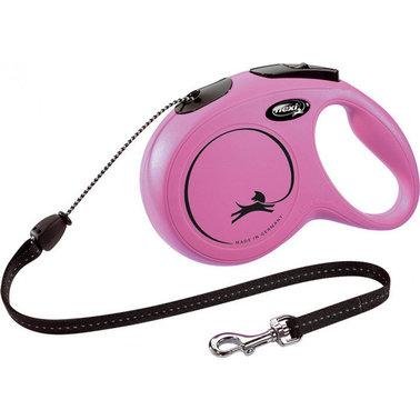 Поводок-рулетка для собак Flexi New Classic М до 20 кг 8 м рожевий 2007215 фото