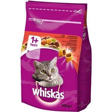 Сухой корм для взрослых кошек Whiskas с говядиной 300г 1004793 фото