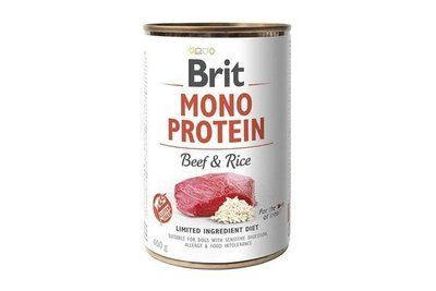 Вологий корм для собак Brit Mono Protein Beef & Rice з яловичиною та темним рисом 400г 2007611 фото