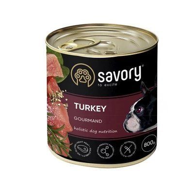 Влажный корм для взрослых собак Savory, с индейкой, 800 г 2007125 фото