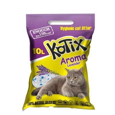 Силікагелевий наповнювач Kotix Lavender для котячого туалету, з ароматом лаванди, 10 л 2016553 фото