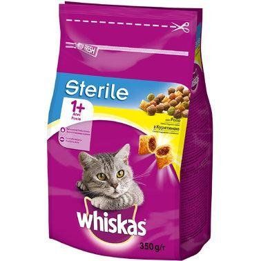 Сухой корм для стерилизованных кошек Whiskas с курицей 350г 1006814 фото