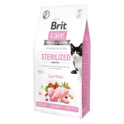 Сухой корм для кошек Brit Care Cat Grain Sterilized Sensitive 7 кг - кролик 2005125 фото