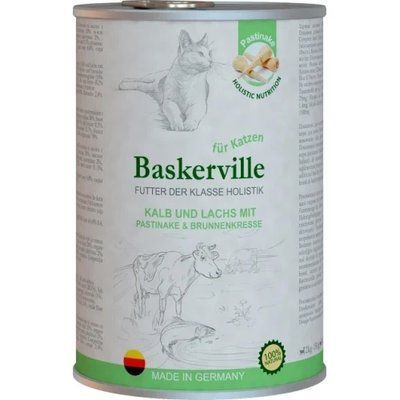 Влажный корм Baskerville Holistic Kalb und Lachs для котов, телятина и лосось, 400 г 2007046 фото