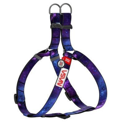 Шлея Waudog Nylon з QR-паспортом для собак, малюнок "NASA21", нейлон/пластик, розмір M, 20 мм/50-80 см 2010784 фото