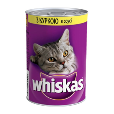 Влажный корм для котов Whiskas с курицей в соусе 400г 1005095 фото