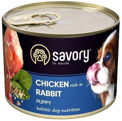 Влажный корм для щенков Savory с кроликом 200г 2009987 фото