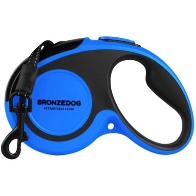 Поводок-рулетка BronzeDog Premium з рефлекторною стрічкою, до 30 кг, синій, 5 м 2010344 фото