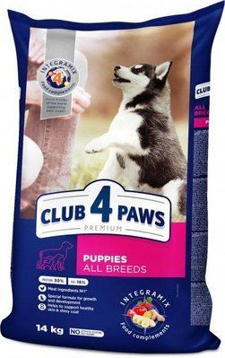 Сухой корм для щенков Club 4 Paws (Клуб 4 Лапы) Премиум с высоким содержанием курицы 14 кг 2000357 фото