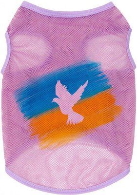 Майка для собак WAUDOG Clothes малюнок "Прапор", сітка, XS, B 26-29 см, C 16-19 см, рожевий 2010222 фото