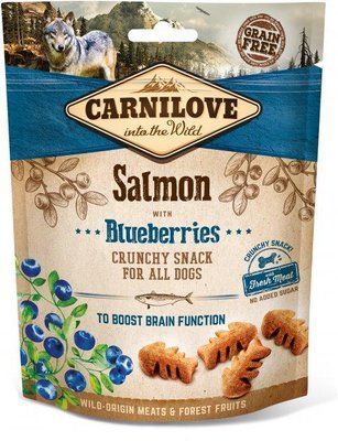 Ласощі для собак Carnilove Crunchy Snack з лососем, чорницею і свіжим м'ясом 200 г. 2001733 фото