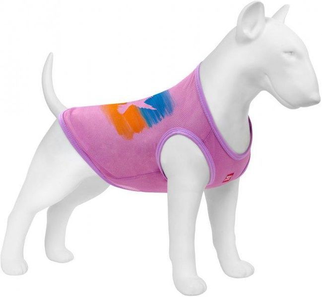 Майка для собак WAUDOG Clothes малюнок "Прапор", сітка, XS, B 26-29 см, C 16-19 см, рожевий 2010222 фото