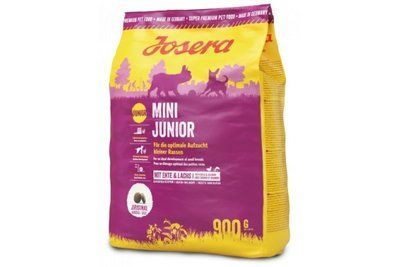 Сухой корм Josera Mini Junior для подрастающих собак малых пород с 3-й недели жизни, с уткой и лососем, 900 г 1003428 фото