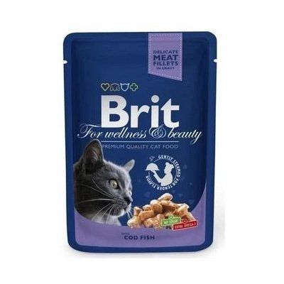 Влажный корм Brit Premium Cat, для кошек, треска, 100 г 2007620 фото