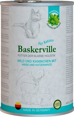Вологий корм для котів Baskerville Holistic Wild und Kaninchen Оленина з кроликом для котів 400 г 2004524 фото