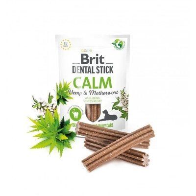Ласощі Brit Dental Stick Calm для собак, заспокійливі, конопля і пустирник, 7 шт, 251 г. 2014482 фото