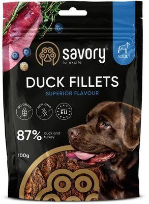 Ласощі для собак Джерки Savory Fillet Turkey With Duck філе індички з качкою 100 г 2017855 фото