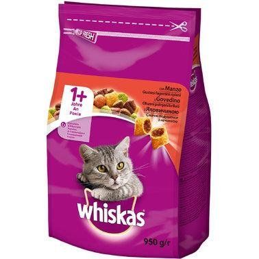 Сухой корм для взрослых кошек Whiskas с говядиной 950г 1006810 фото