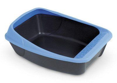 Туалет для кішок з рамкою MPS "VIRGO DARK GREY / BLUE" 52 * 39 * 20 см 1005193 фото