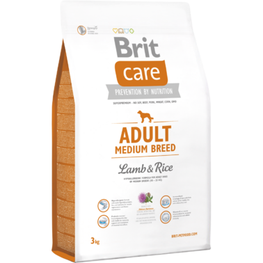 Сухой корм для взрослых собак средних пород Brit Care Adult Medium Breed Lamb & Rice 3 кг 2002648 фото