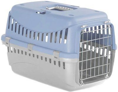 Контейнер-переноска для тварин MP Bergamo Gipsy S 46 x 32 x 31 см до 6 кг металеві двері Light Blue 2016554 фото