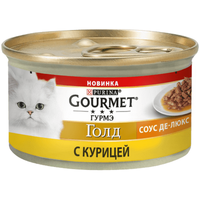 Вологий корм для кішок Purina Gourmet Gold Соус Де-Люкс з куркою 85г. 2001589 фото