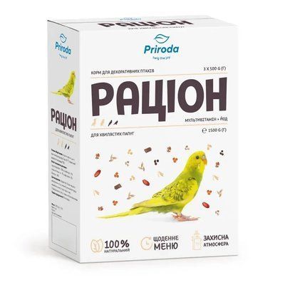Корм для папуг Priroda Раціон 1,5 кг - мультивітамін та йод 2006884 фото