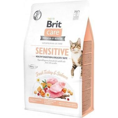 Сухой корм Brit Care Cat GF Sensitive HDigestion & Delicate Taste для привередливых котов 0.4 кг 2005388 фото