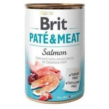 Вологий корм для собак Brit Care and Meat Dog з лососем 400 г 2010900 фото