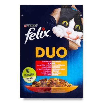 Вологий корм Purina Felix Fantastic Duo для кішок, з яловичиною та птахом, 85 г. 2008301 фото