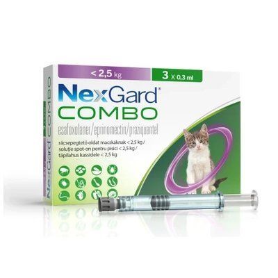 Краплі Boehringer Ingelheim NexGard Combo проти паразитів для котів до 2.5 кг, S. (1 шт) 2013242 фото