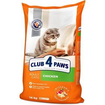 Сухой корм Клуб 4 Лапы Adult Cat Premium для взрослых кошек, с курицей, 14 кг 2014791 фото