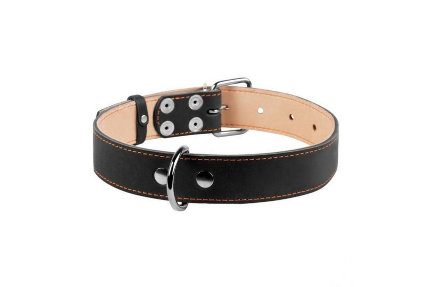 Ошейник для собак кожаный CoLLaR двойной 45 мм, 56-68 см, черный 1002601 фото