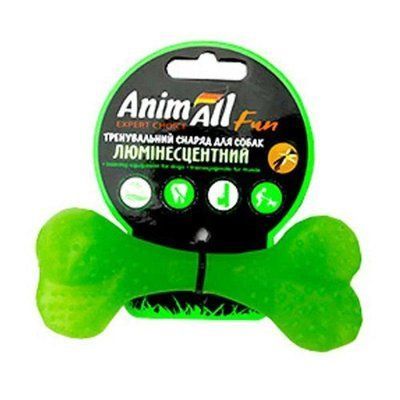 Іграшка для собак AnimAll Fun Люми кістка, зелена, 12 см. 2003649 фото